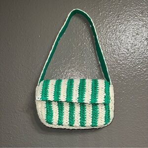 Anthropologie Striped Raffia Shoulder Bag
